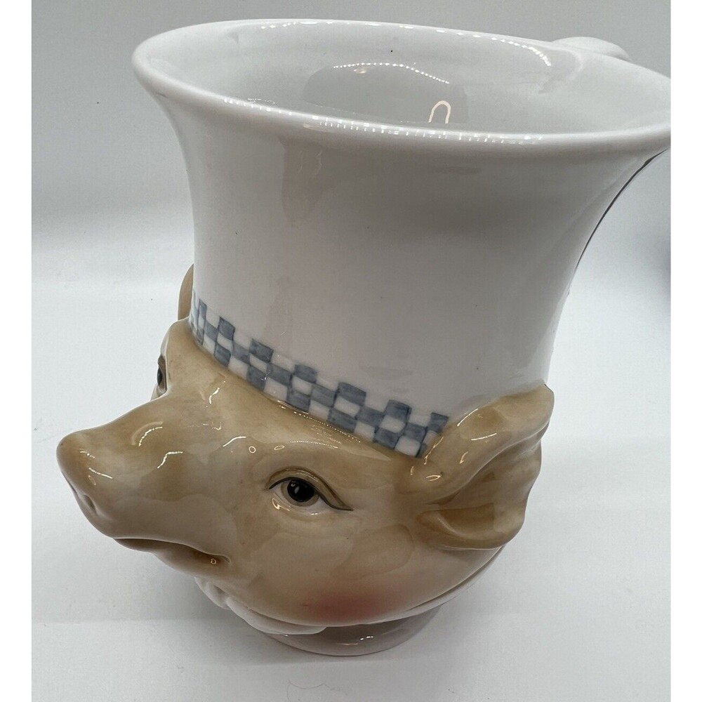 Dept 56 Department CERAMIC Chef PIG MUG 16oz Hand Painted large chef gift